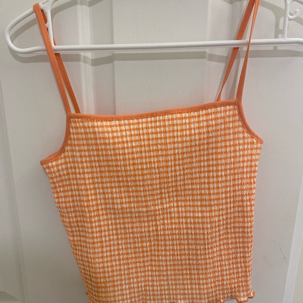 Wilfred Orange and White Checkered Camisole